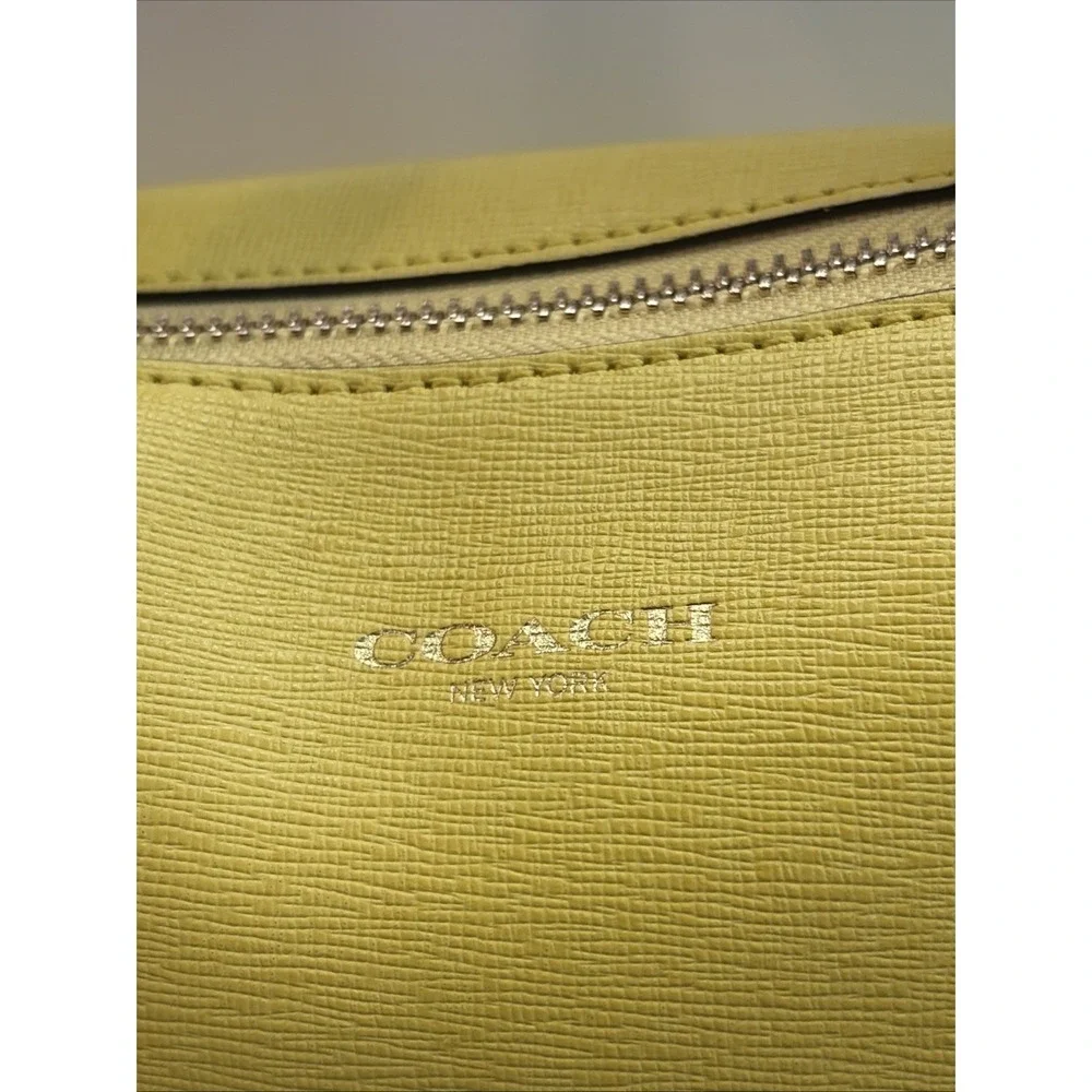 Coach Saffiano Leather Mini Satchel Handbag Yellow W/ Hangtag Double Straps